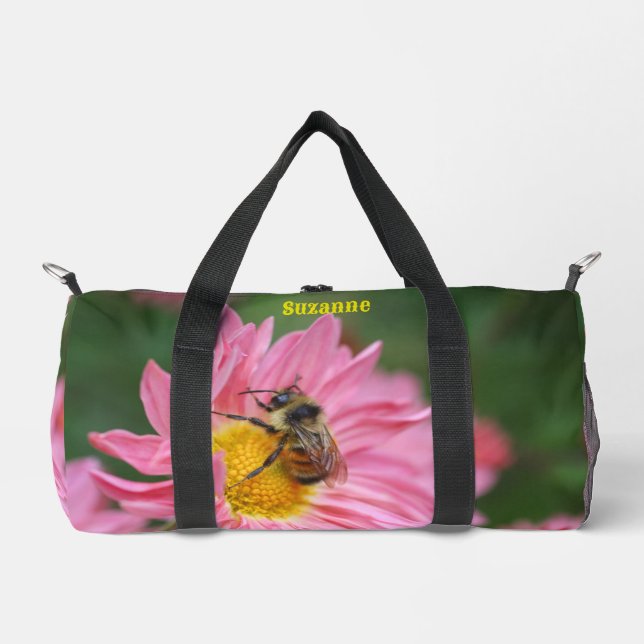 Bumble Bee On Daisy Flower Personalized Duffle Bag (Front)