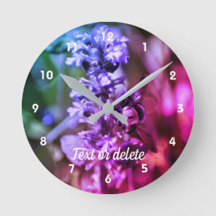Bumble Bee On Flower Abstract Personalized  Round Clock