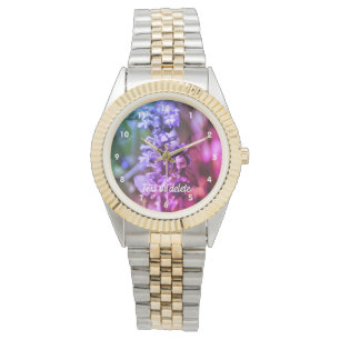 Bumble Bee On Flower Abstract Personalized   Watch