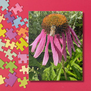 Bumble Bee on Flower Photo,Custom Cute Nature Jigsaw Puzzle