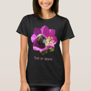 Bumble Bee On Pink Rose Nature Personalized T-Shirt