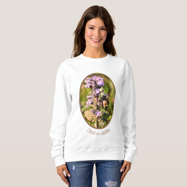 Bumble Bee On Purple Flower Personalized  Sweatshirt (Front Full)