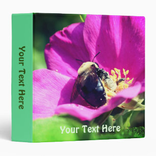 Bumble Bee On Rose Personalized  Binder