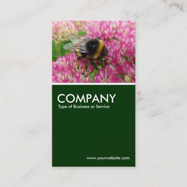 Bumble Bee on Sedam - Dark Green Business Card (Front)