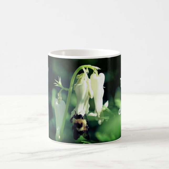 Bumble Bee On White Flower Personalized Coffee Mug (Center)