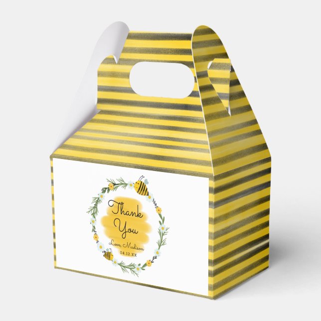 Bumble Bee Party Thank You Favor Box (Front Side)