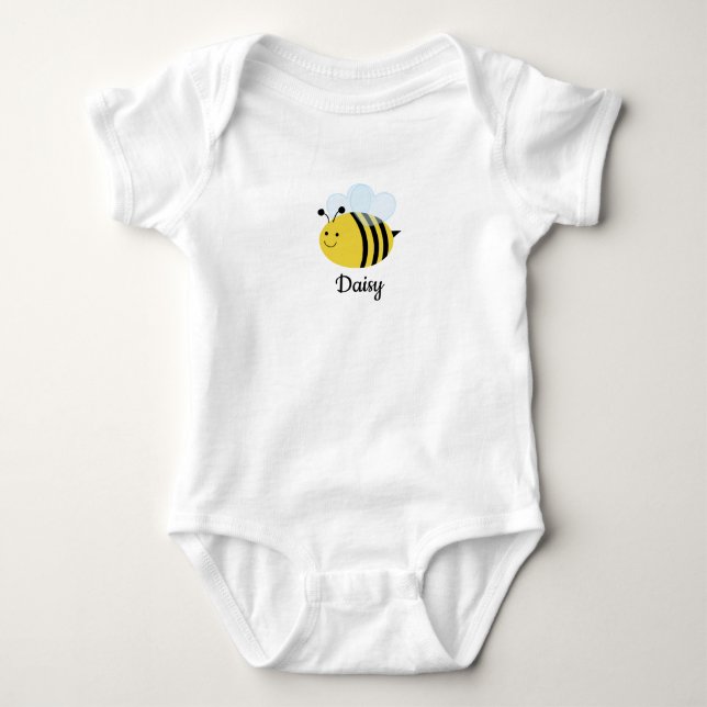 Bumble Bee Personalized Baby Bodysuit (Front)