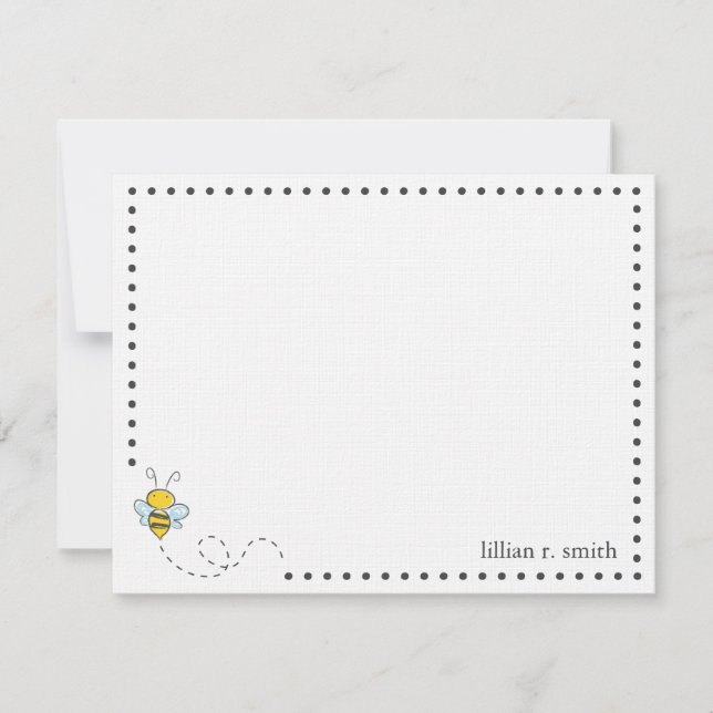 Bumble Bee Personalized Note Card (Front)
