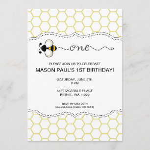 Bumble Bee Premier anniversaire invitation ONE