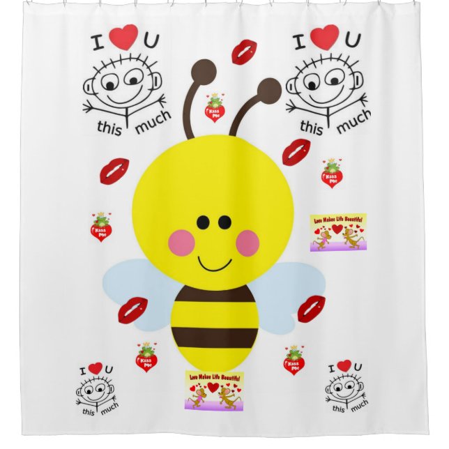 Bumble Bee Shower Curtain (Front)