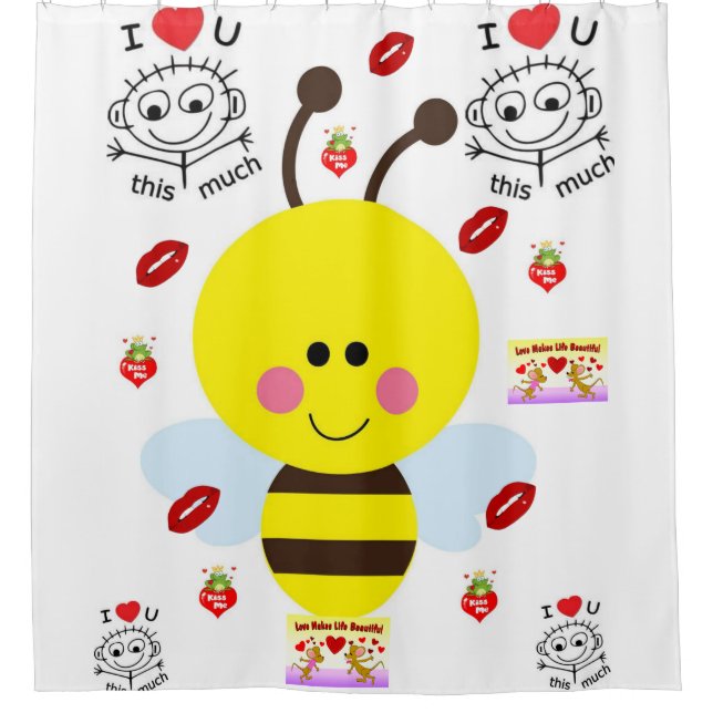 Bumble Bee Shower Curtain (Front)