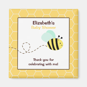 Bumble Bee Square Favour Magnet