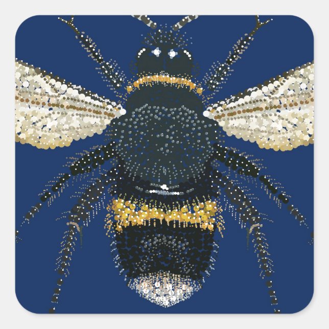Bumble Bee Square Sticker (Front)