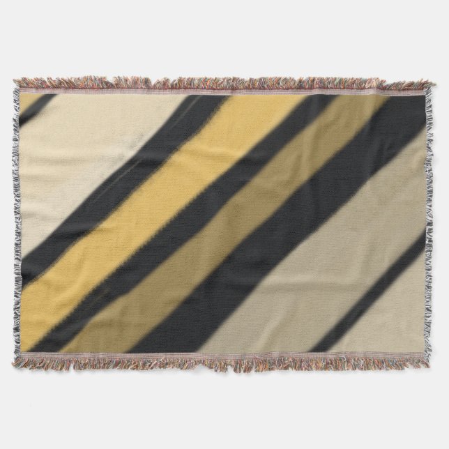 Bumble Bee Striped Colours Throw Blanket (Front)