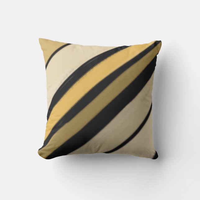 Bumble Bee Striped Colours Throw Pillow (Front)
