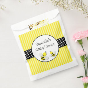 Bumble Bee Striped Polka Dots Baby Shower Favour Bag