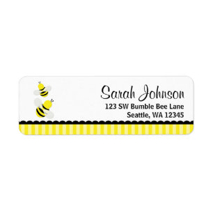 Bumble Bee Striped Return Address