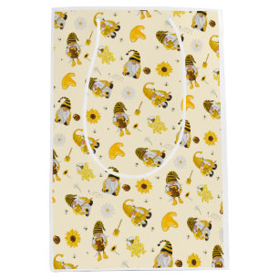 Bumble Bee Sunflower Yellow Gnome Tissue Paper Medium Gift Bag