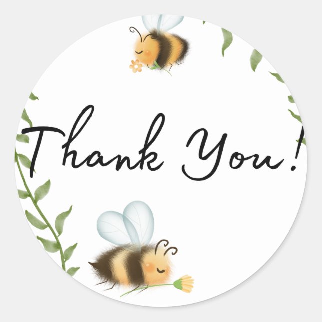 Bumble Bee Thank You Stickers (Front)