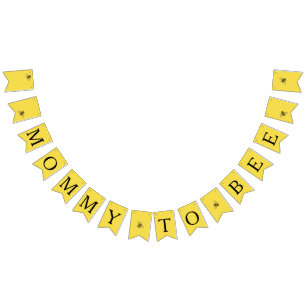Bumble bee theme baby bee shower bunting flags