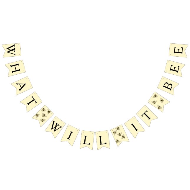 Bumble bee theme baby bee shower bunting flags (All)