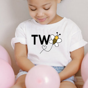 Bumble Bee Themed Two 2nd Birthday Toddler T-shirt