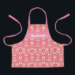 Bumble Bee & Tulips Apron<br><div class="desc">A fun pink,  coral and peach pattern featuring a bumble and tulip pattern in colours of pink,  peach and yellow. This design can be customized with a name or other text. A great keepsake gift for a child chef in training.</div>