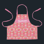 Bumble Bee & Tulips Apron<br><div class="desc">A fun pink,  coral and peach pattern featuring a bumble and tulip pattern in colours of pink,  peach and yellow. This design can be customized with a name or other text. A great keepsake gift for a child chef in training.</div>