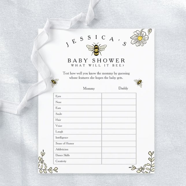 Bumble Bee Who knows mommy best shower game (Creator Uploaded)