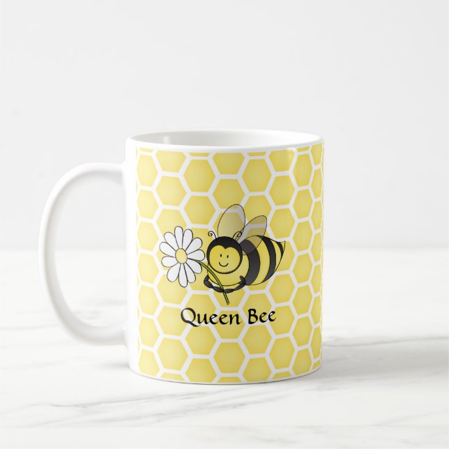 Bumble Bee with Daisy Coffee Mug (Left)