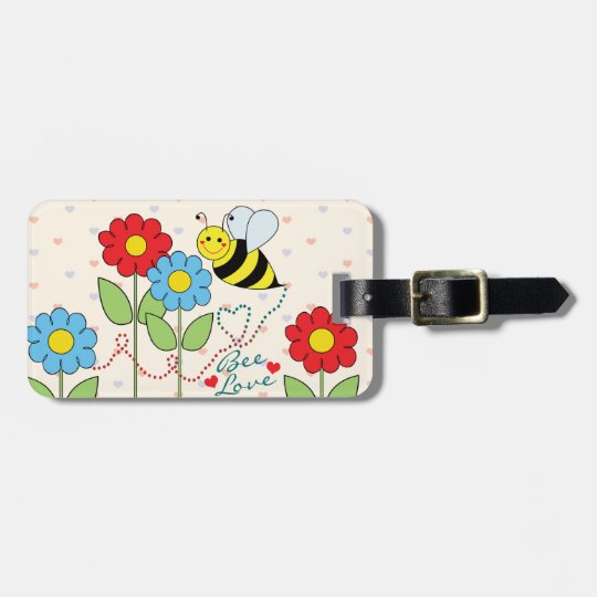 Bumble Bee With Flowers Address Luggage Tag