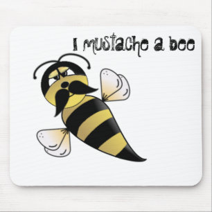 Bumble Bee with Moustache Mouse Pad