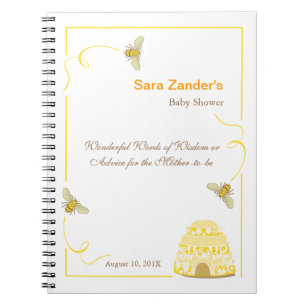 Bumble Bee Words of Advice Baby Shower Notepad Notebook
