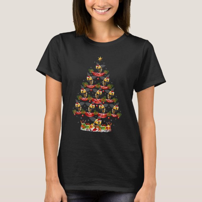 Bumble Bee   Xmas Holiday Bumble Bee Christmas Tre T-Shirt (Front)