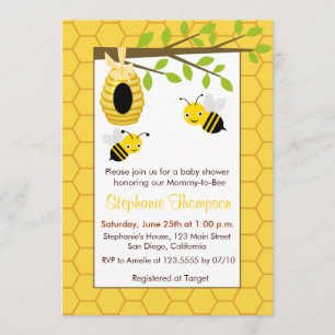 Bumble Bees Baby Shower Invitations
