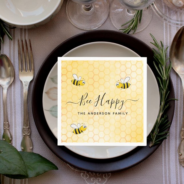 Bumble bees bree happy summer fun humor name napkin (Creator Uploaded)
