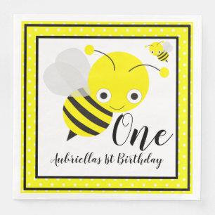 Bumble Bees First Birthday Napkin