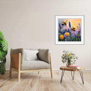 Bumble Bees Flying Art Print