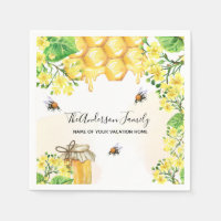 Bumble bees honey yellow florals family monogram