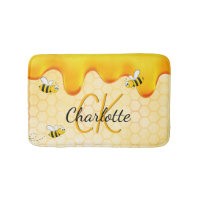 Bumble bees honeycomb honey dripping monogram
