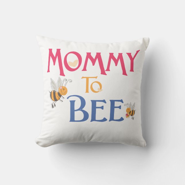Bumble Bees Mommy to Be Throw Pillow (Front)