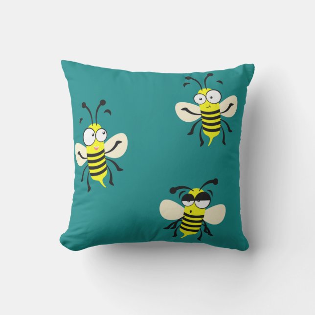 Bumble Bees Outdoor Pillow (Front)