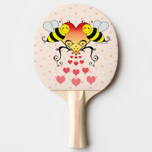 Bumble Bees With Hearts Design Ping Pong Paddle