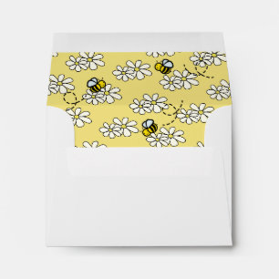 Bumble / Honey Bee Daisy Enveloppe blanche