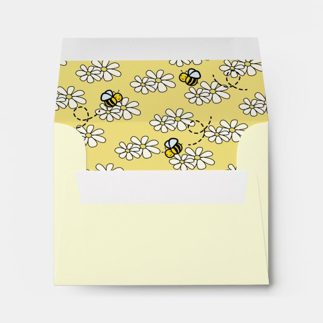 Bumble / Honey Bee Daisy Enveloppe jaune (Dos (Bas))