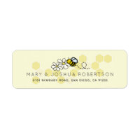 Bumble / Miel Bee & Daisy Jaune Étiquette de adres