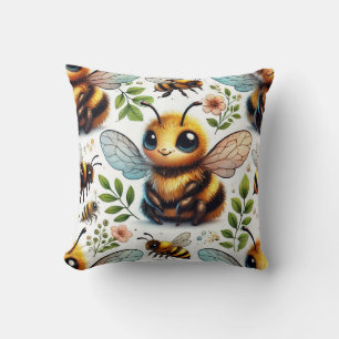 Bumble of Joy Throw Pillow