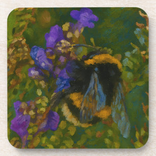 Bumblebee Among Purple Blooms Coaster