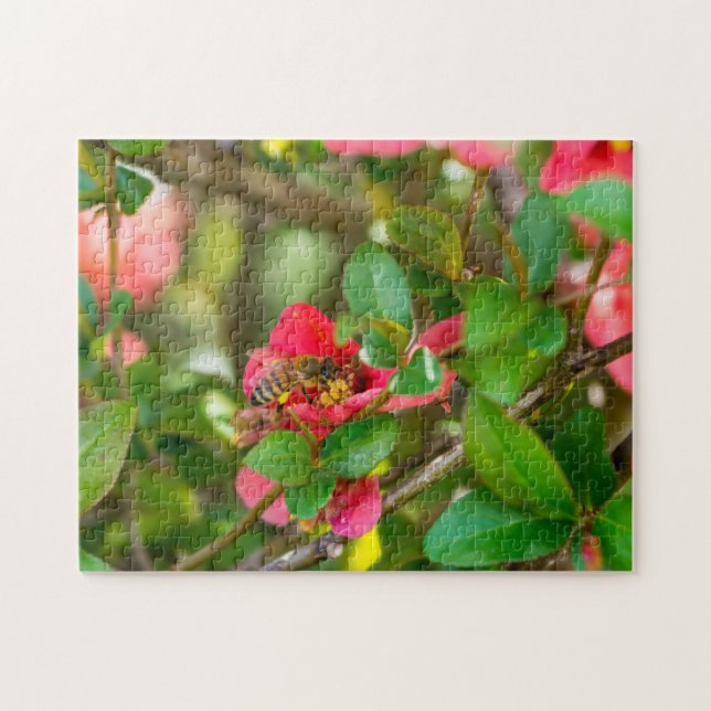 Bumblebee And Azalea Jigsaw Puzzle (Horizontal)