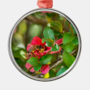Bumblebee And Azalea Metal Ornament